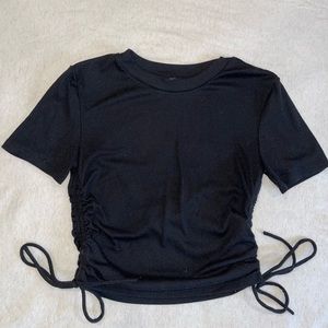 Black Tie Side Crop Top
